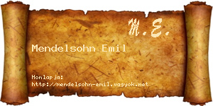 Mendelsohn Emil névjegykártya