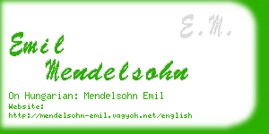 emil mendelsohn business card